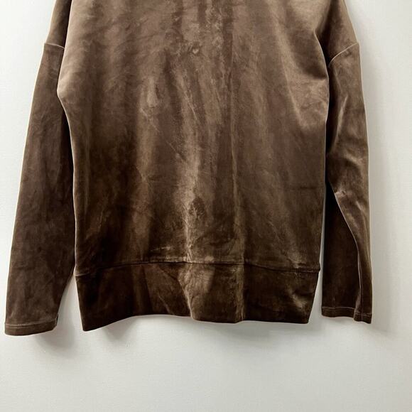 Cable & Gauge Sport Women Size S Brown Velour Lounge Shirt Athleisure Travel - Picture 11 of 11